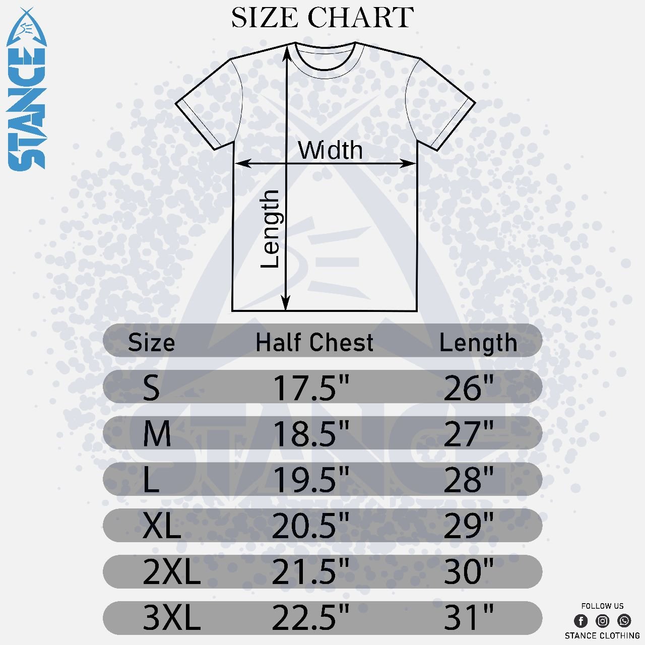 Size Chart t-shirt